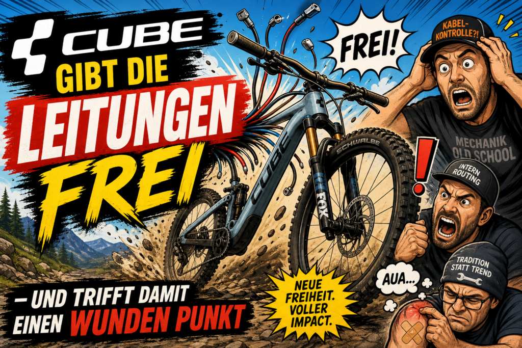 Cube Stereo 2027, Cube Fritzz, Zugverlegung Steuersatz, Mountainbike Service Schweiz, Velomechaniker, Cube